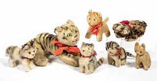 ASSORTED CAT STUFFED TOYS, LOT OF SEVEN