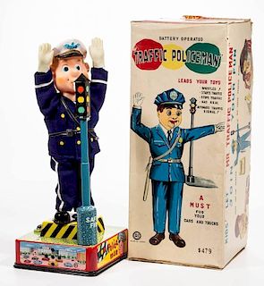 JAPANESE "TRAFFIC POLICEMAN" BATTERY-OPERATED TOY