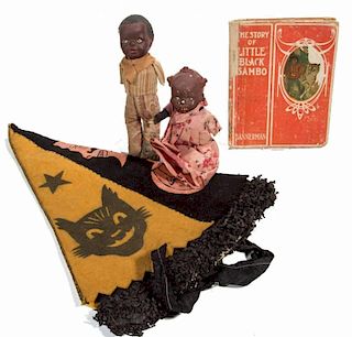 ASSORTED BLACK AMERICANA AND HALLOWEEN ARTICLES, LOT OF FOUR