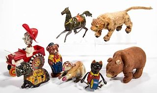 ASSORTED VINTAGE WIND-UP TOYS, LOT OF EIGHT
