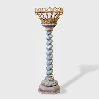 Continental Baroque Style Carved and Painted Plant Stand
