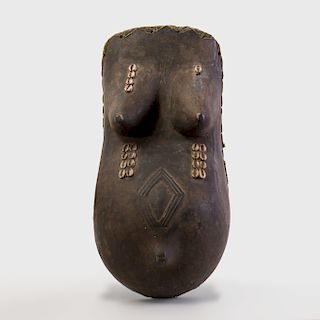Yoruba Gelede Wood and Shell Festival Body Mask