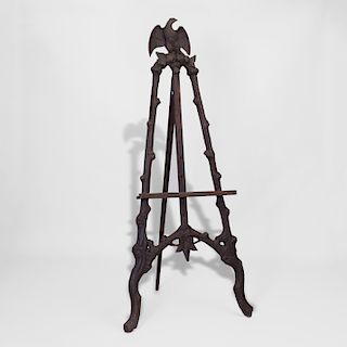 Victorian Carved and Stained Pine Easel