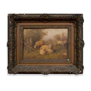 George Riecke (1848-1930): Sheep in a Meadow