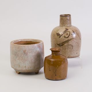 Group of Three Chinese Glazed Vessels