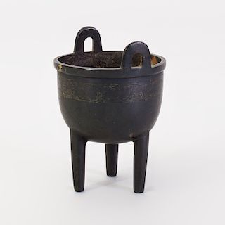 Miniature Chinese Bronze Model of a Ding