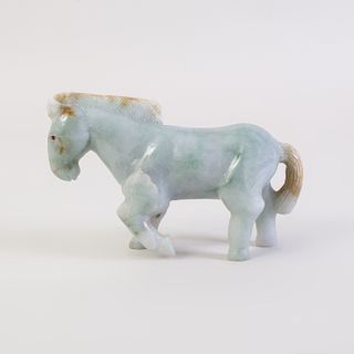 Chinese Carved Jadite Model of a Horse