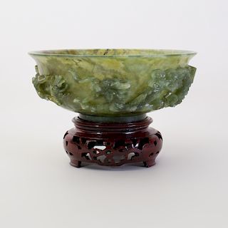 Chinese Carved Jade Bowl