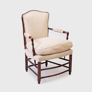 French Provincial Stained Wood Fauteuil