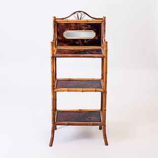 Edwardian Bamboo and Lacquer Étagère