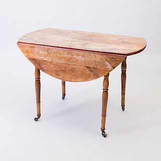 Directoire Style Provincial Walnut Drop Leaf Dining Table