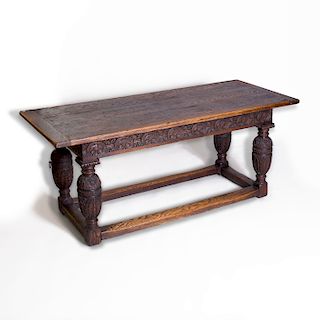 Charles II Style Stained and Carved Oak Center Table