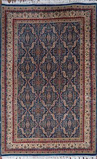 Small Persian Blue Ground Carpet, of Recent Manufacture