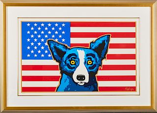 George Rodrigue (1944-2013), "Land That I Love," 2001, serigraph, 23/150, silver pen signed lower right, pencil numbered lower left margin, presented 