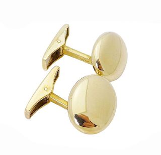 Tiffany & Co. 18k Gold German Polished Oval Cufflinks