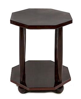 An Art Deco Style Lacquered Occasional Table, Height 23 x width 19 1/2 x depth 19 1/2 inches.
