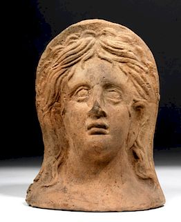 Etruscan Terracotta Votive Head of a Female