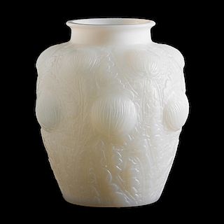 LALIQUE "Domremy" vase, cased opalescent