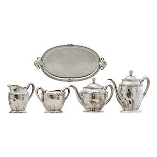 L. HUEMER Sterling tea and coffee set