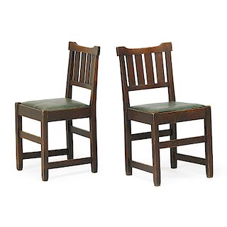 GUSTAV STICKLEY Pair of early dining chairs