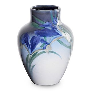 ED DIERS; ROOKWOOD Iris Glaze vase