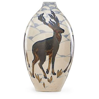 C. CATTEAU; BOCH FRERES Large Grès Keramis vase