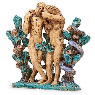 EDOUARD CAZAUX Adam and Eve sculpture