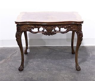 A Louis XV Style Marquetry Occasional Table, Height 19 x width 24 x depth 17 inches.