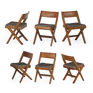 PIERRE JEANNERET Six side chairs