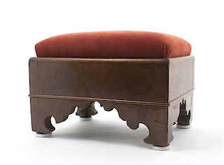 An American Empire Mahogany Ottoman, Width 12 inches.