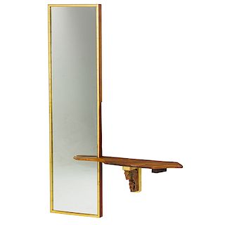 PHIL POWELL Mirror and wall shelf