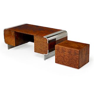 LEON ROSEN; PACE COLLECTION Desk with cabinet
