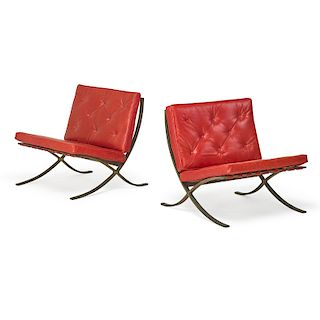 LUDWIG MIES VAN DER ROHE Pair of Barcelona chairs