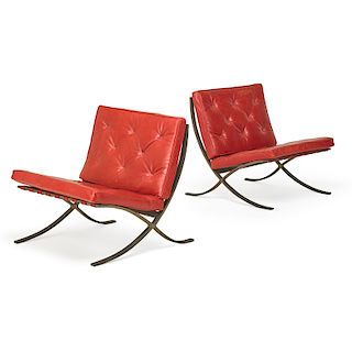 LUDWIG MIES VAN DER ROHE Pair of Barcelona chairs