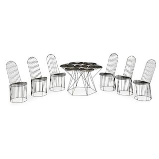 JOHN RISLEY Table and set of six chairs