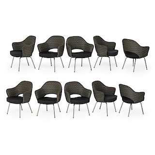 EERO SAARINEN Set of ten Executive armchairs