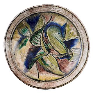 HENRY VARNUM POOR Early plate with leaves