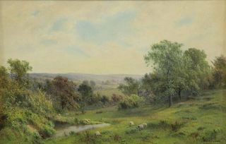 MARSHALL, Roberto. Watercolor. Pastoral Landscape