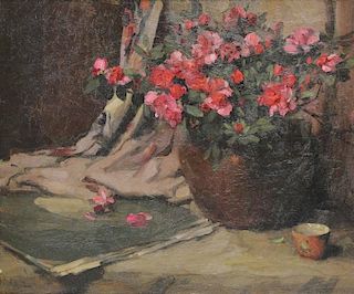 STEHLIN, Caroline. Oil on Canvas. Floral Still
