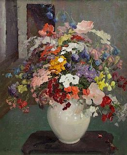 SMITH, Gladys Nelson. Oil on Canvas. Floral Still
