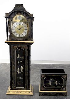 A Chinoiserie Decorated Tall Case Clock, Height 78 inches.