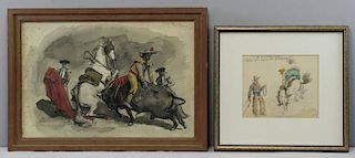 CLEMENTS. George H. Two Watercolor Illustrations.