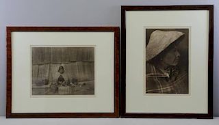 CURTIS, Edward (After). Two Photogravures.