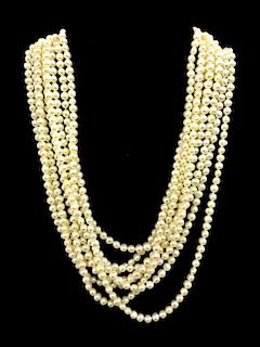 Cased Multi-Stranded Pearl Necklace