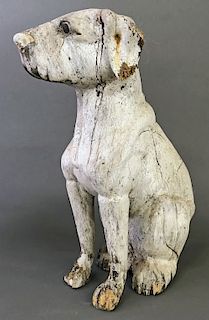 Carved Seated Dog