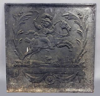 Cast Iron Stove Plate with Bas Relief
