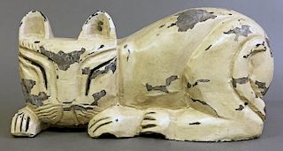 Carved Recumbent Cat