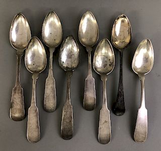 Eight Coin Silver Tablespoons