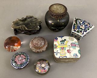 Asian Boxes, CloisonnÌ© Jar, Paperweights