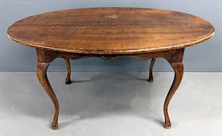 French Walnut Oval Top Table